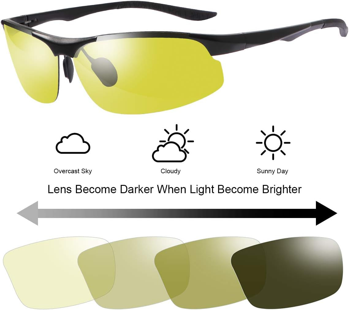 YIMI Polarized Photochromic Outdoor Sports Driving Sunglasses for Men Women  AntiGlare Eyewear Ultra-Light Sun Glasses