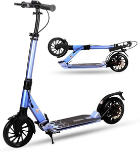 Adult Push Kick Foldable Scooter Big Large Wheels Hand Brake Sensitive Commuter Disc Scooter