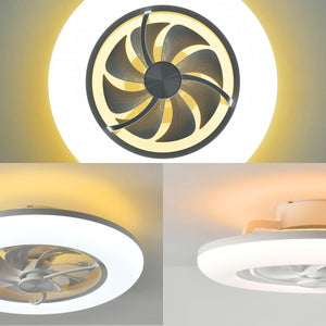 Ceiling Fans with Lights- Low Profile Ceiling Fan with Light 22" LED Dimmable Ceiling Fans with Remote Control,Smart 3 Light Color and 6 Speeds 8 Blades