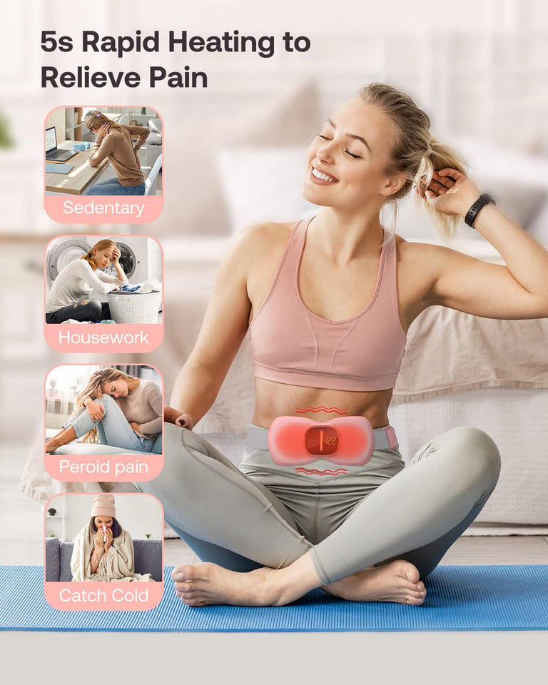 Heating Pads for Cramps, Portable Cordless Menstrual Heating Pad, Period Pain Relief Heating Pad with 3 Heat Levels and 3 Massage Modes, Back or Belly Heating Pad, Ideal Gifts for Women, Girls