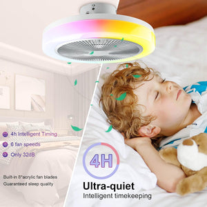 50CM LED Ceiling Light with Fan,Rgb Super Bright Lights，Bluetooth Music Speaker,Remote Control and App,Adjustable Wind Speed and Light,3000K-6500K,Modern Ceiling Light for Bedroom,Living Room