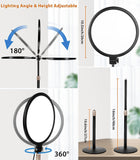 Desktop Ring Light for Computer, 26Cm Full Screen Zoom Lighting for Video Conference/Record, Dimmable Selfie Ring Light with Stand & Phone Holder, for Laptop/Youtube/Tiktok/Live-Stream/Makeup