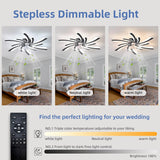 Ceiling Fan with Lights and Remote Control, Low Profile 31'' Ceiling Fan,3 Colors LED Light Dimmable Design,6 Wind Speeds, Timer Function and Stylish for Bedroom, Living Room, Kitchen (Black)