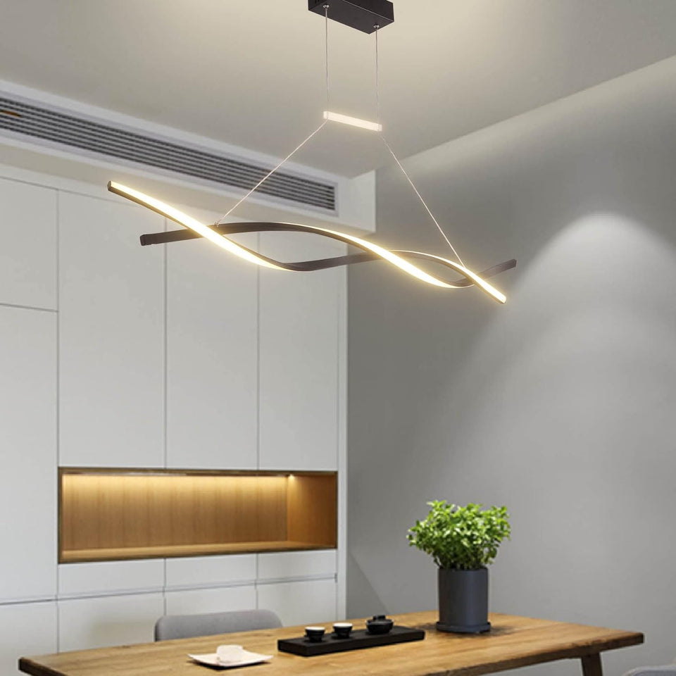 Modern Led Chandelier Lighting Creative Pendant Lamps for Ceiling of the Island Table Top Bar Office Bedroom Kitchen Living Room (Black, L80CM Pendant)