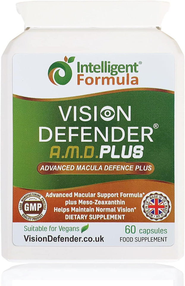 plus Eye Supplement: AREDS2 Formula Vitamins, Minerals (Lutein, Zinc) Enhanced with Meso-Zeaxanthin for Complete Eyes/Eyesight Health Care & Support. 60 Easy-To-Swallow Vegan Capsules