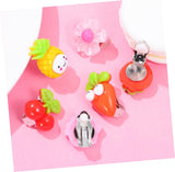 6 Pairs Ear Clip Kids Earings Little Girl Earrings Clip Earrings Girl Clip on Earrings Cartoon Earring for Kids Fake Ear Stud Ear Clips for Girls，Kids Ear Decorations Play Earrings