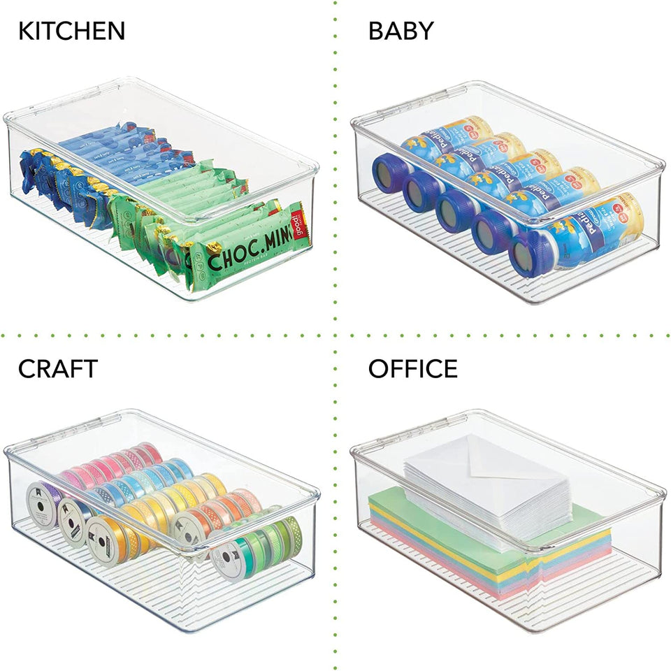 (Extra Long) -  Storage Box Organiser for First Aid Kit, Medicine, Medical, Dental Supplies - Extra Large, Clear