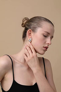 2 Pair Teardrop Earrings Dupes for Women Gold/Silver Chunky Hoop Earring Dangle Water Drop Hypoallergenic Earring Set for Women Girls