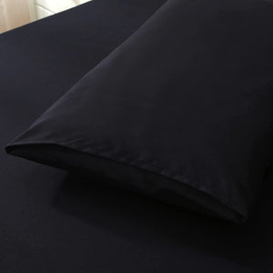 Justlinen- 4 Piece King Bed Sheet Set- 1200TC Ultra-Soft Microfibre Bed Sheets - Breathable Bedding - Wrinkle, Fade, Stain Resistant - Deep Pocket (Black, King)