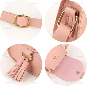 , 1 Piece Charming Pink Crossbody Bag with Tassel Mini Shoulder Purse Backpacks for Little Girls Children Toddler