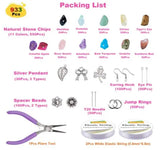 933Pcs Irregular Chips Stone Beads Kit with Ear Wire Spacers Elastic String Jump Rings for DIY Jewellery pattanaustralia