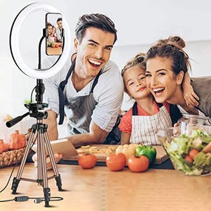 Selfie Ring Light with Tripod Stand, Ring light with Remote & Phone Holder for YouTube/Tiktok Stream/Makeup, LED Circle Light Tripod (Brown) pattanaustralia