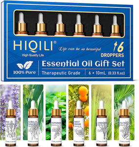 Essential Oils for Diffusers for Home, Natural Pure Aromatherapy Oils Gift Set for Humidifiers, Skin Care, Hair Care, Massage, Spray, Soak Making- 6X10Ml