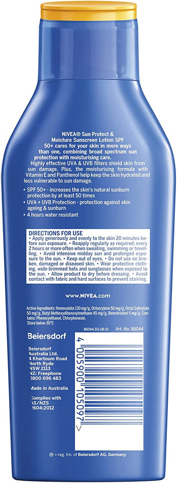 SUN Protect and Moisturising 4 Hour Water Resistant Sunscreen Lotion (400Ml) SPF 50+ Sunscreen with Vitamin E and Panthenol for Protection against UVA and UVB