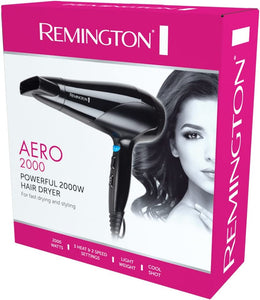 Aero 2000 Hair Dryer D3190AU, Personalises Heat to Your Hair, 2000W, Fast Drying and Styling, Black