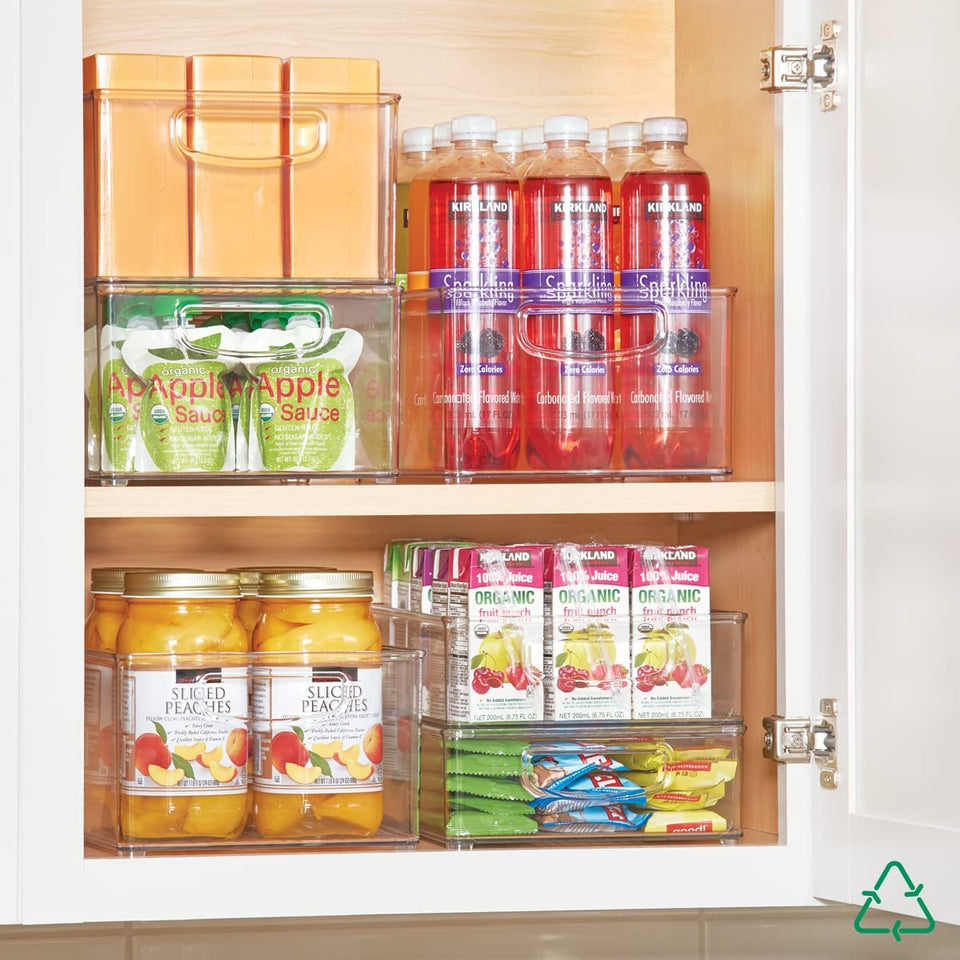 Cabinet/Kitchen Binz Kitchen Storage Container, Large Plastic Storage Boxes for the Fridge, Freezer or Pantry, Clear 10" X 8" X 5"