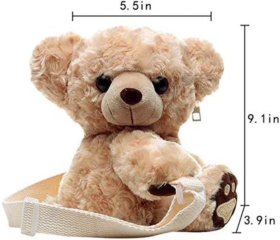 3D Cute Plush Animal Shoulder Bag Women Girls Teddy Bear Cross Body Bag