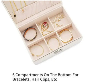 Jewellery Organizer Case Box Holder Storage Earring Ring Velvet Display Leather pattanaustralia