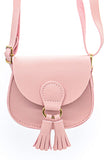 , 1 Piece Charming Pink Crossbody Bag with Tassel Mini Shoulder Purse Backpacks for Little Girls Children Toddler