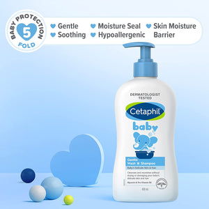 Baby Gentle Wash and Shampoo, 400Ml