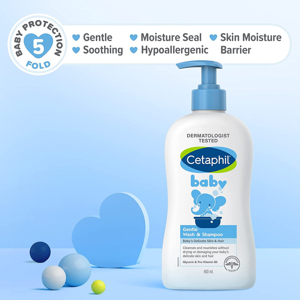 Baby Gentle Wash and Shampoo, 400Ml