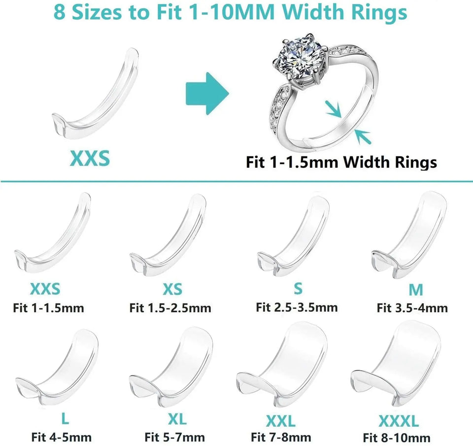 Invisible Ring Size Adjuster for Loose Rings Ring Adjuster Sizer Fit Any Rings Ring Guard Spacer (Clip-ON, 8 PCS) pattanaustralia