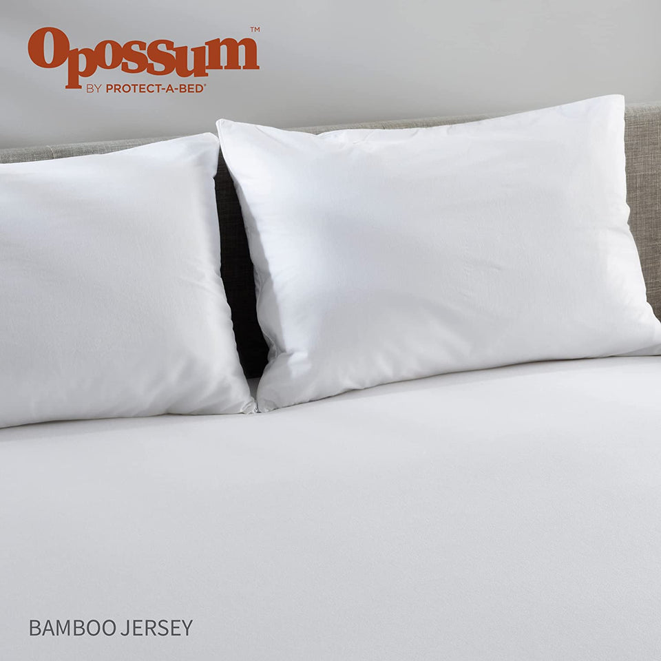 Bamboo Jersey Waterproof Fitted Mattress Protector, Queen Bed Size