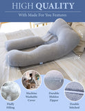 Pregnancy Pillow U-Shape Body Pillow, Maternity Pillow Support Detachable Extension - Machine Washable Jersey Cover