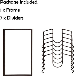 Adjustable Kitchen Lid Organizer, 7 Adjustable Compartments, for Pantry or Cabinet, Brown