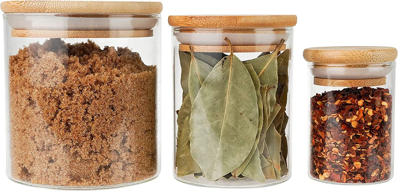 10 Piece Glass Spice Jars with Bamboo Lid, 8oz Square Glass