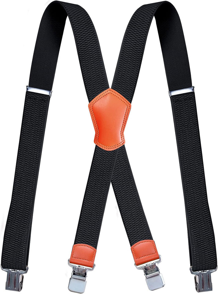 Suspenders for Men,  Mens Braces with Strong Metal Clips Wide 38Mm 1.5 Inch Heavy Duty Suspenders Adjustable and Elastic X Back One Size Fits All Men and Women