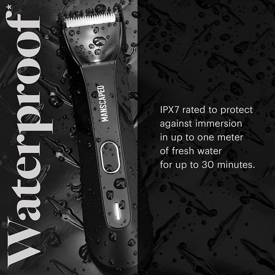 MANSCAPED™ Electric Groin Hair Trimmer, the Lawn Mower™ 4.0, Replaceable Skinsafe™ Ceramic Blade Heads, Waterproof Wet / Dry Clippers, Rechargeable, Wireless Charging, Male Body Hair Groomer