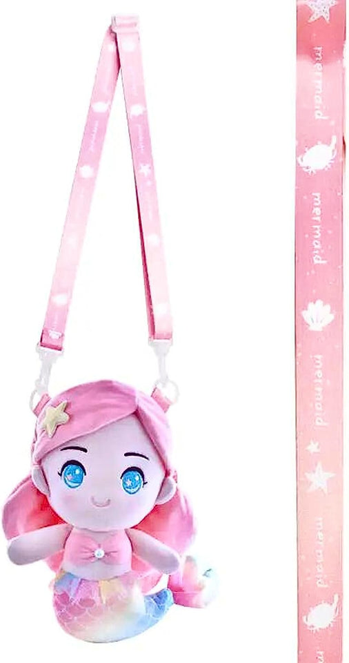 Mermaid Little Girls Handbag, Girls Small Backpack, Girls Crossbody Bag (Pink)