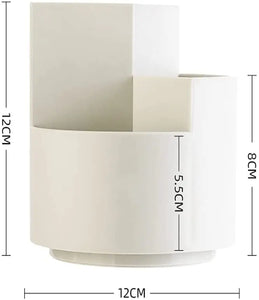 Multi-functional, Large Container, 360 Degree Rotating Round  Pen Holder White Pattan Australia