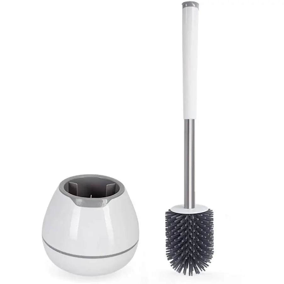 Toilet Brush and Holder Set, Silicone & Antibacterial Bristles Bathroom Cleaning Pattan Australia