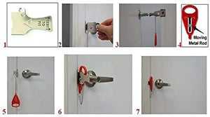 Portable Door Lock for Travel, Door Lock Self-Defense Security Device for Home, Apartment, Hotel, Living Motel, School Dorm, House pattanaustralia