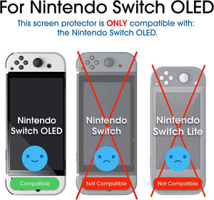 Tempered Glass Screen Protector Compatible with Nintendo Switch OLED Model 2021 (3-Pack)