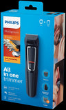 Multigroom Series 3000 8-In-1 Face and Hair Cordless Trimmer with 8 Tools, Rinseable Attachments and Upto 60 Min Run Time, Black, MG3730/15