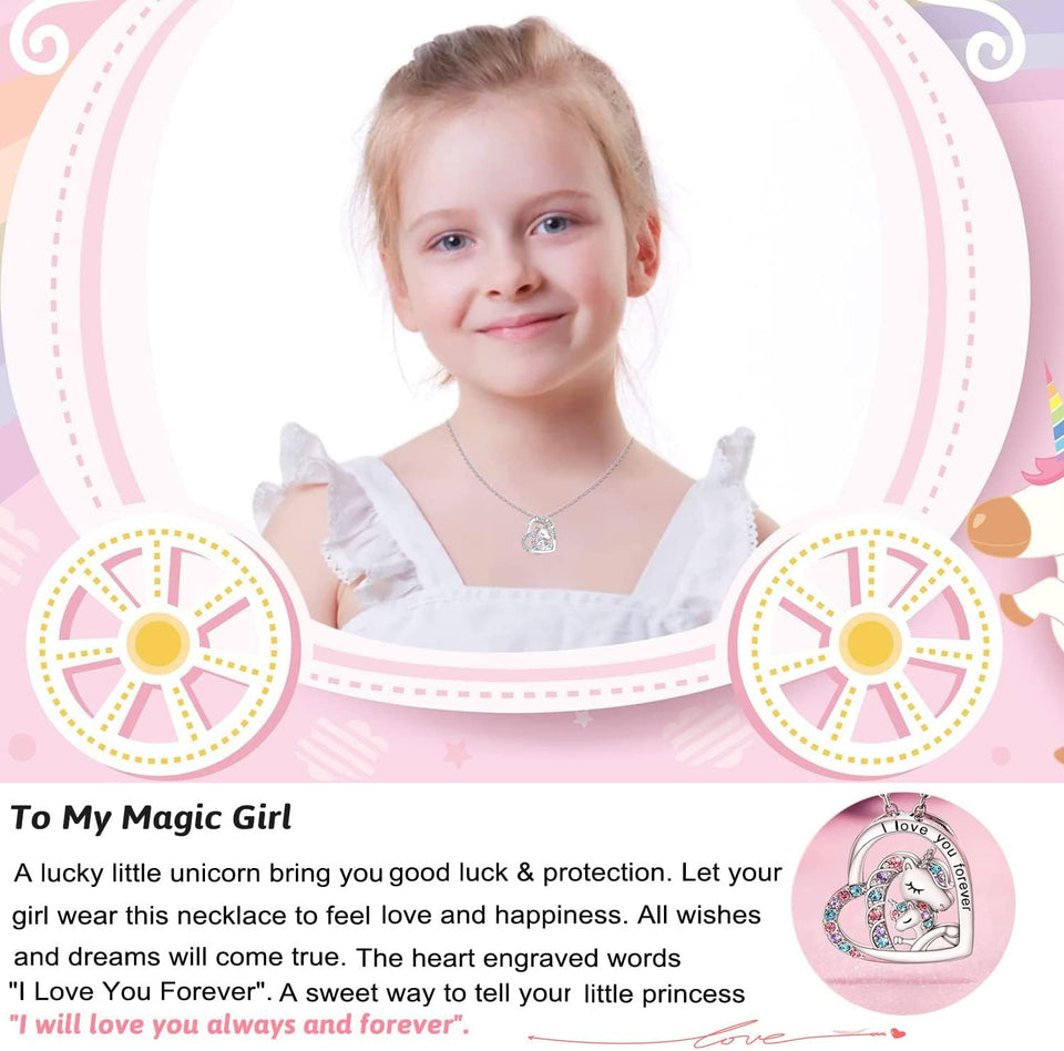 You Are Magical Necklace for Girls Crystal Heart Pendant Necklaces Jewelry Gifts for Girls Daughter Granddaughter Niece Birthday