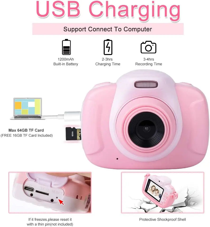 Kids Digital, 30MP  Selfie Camera for Boys and Girls, 1080P Rechargeable Video Recorder with 32GB SD Card, 2.4 inch IPS Screen pattanaustralia