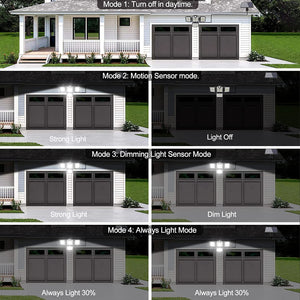 Solar Lights Outdoor, Motion Sensor Security Lights, Separate Solar Panel, 4 Adjustable Head, 198 LED 300° Wide Angle, Waterproof Wall Lights for Porch Yard Garage Pathway