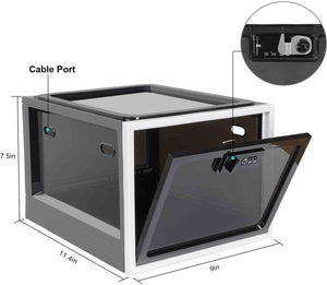 Lockable Box Large Capacity, Locking Box for Medicines, Premium Material Lockable Storage Bin Organizer Box for Fridge Food/Snacks/Phone/Tablet Jail(Black)
