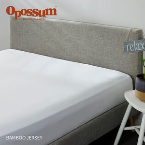 Bamboo Jersey Waterproof Fitted Mattress Protector, Queen Bed Size
