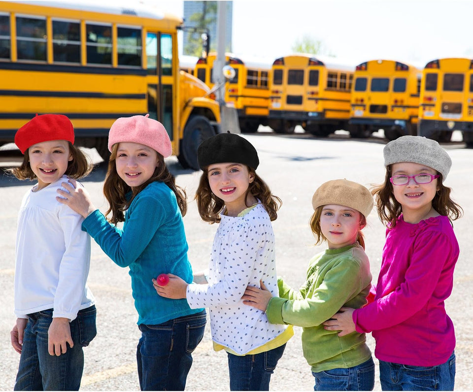 Beret Hat French Beanie Cap Artist Wool Hat for Children Kids Girls