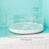 Crazy Susan Turntable, Divided Lazy Susan Organizer with 3 Clear Bins for Cabinet and Pantry Storage