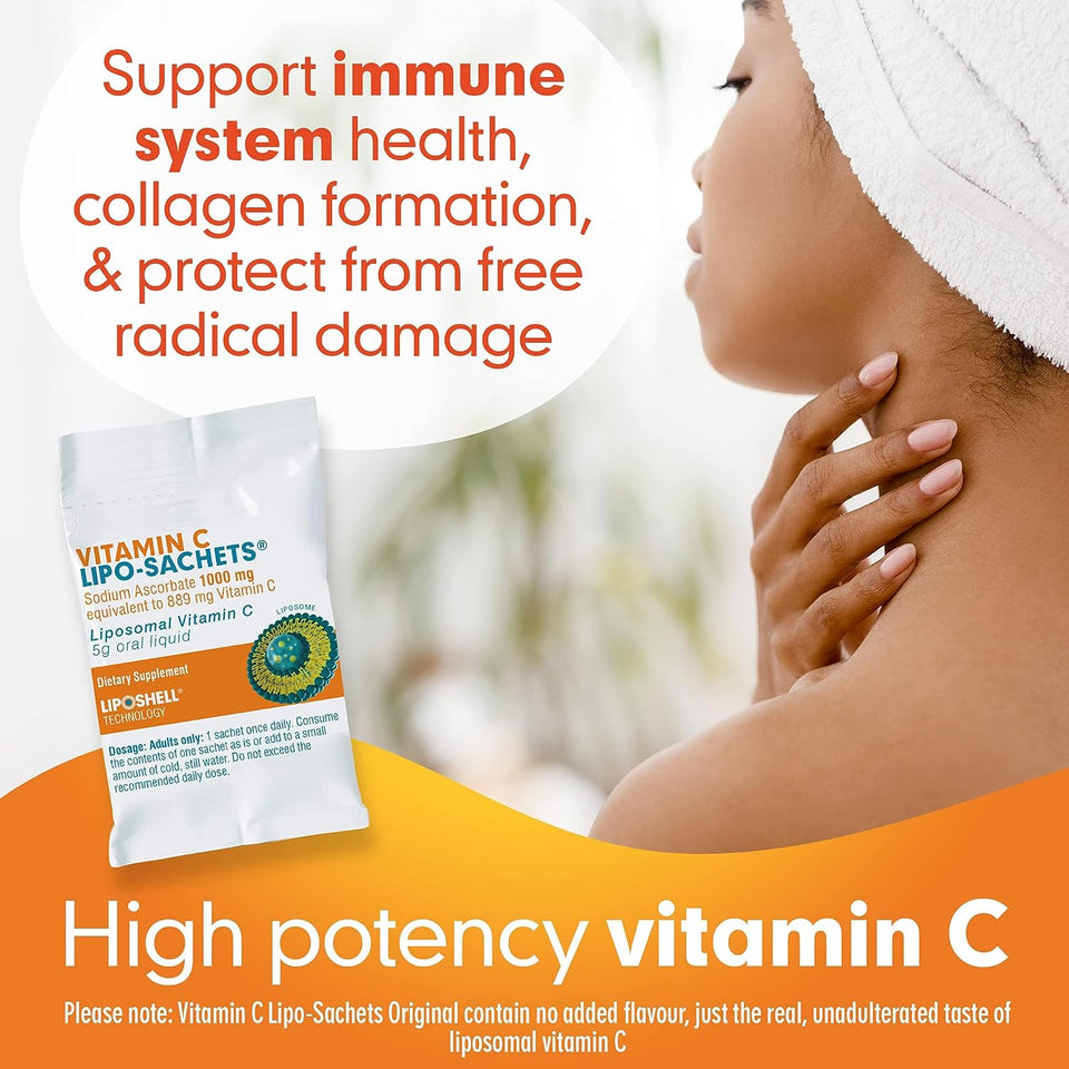 Lipo-Sachets Liposomal Vitamin C 1000Mg - 30 Liquid Vitamin C Packets of Strong High Absorption Liposomal Vitamin C Gel. Efficient Vit C Delivery. No Added Sugar Vitamin C Liposomal for Immune Support