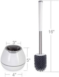 Toilet Brush and Holder Set, Silicone & Antibacterial Bristles Bathroom Cleaning Pattan Australia