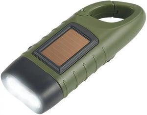 Hand Cranking Solar Powered Flashlight Green, Rechargeable Emergency LED Pattan Australia