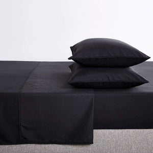 - Black Sheet Set, 1000TC Ultra Soft Microfiber, Fitted Sheet & Flat Sheet & 2 Pillowcases (4 Pcs, Queen Size)