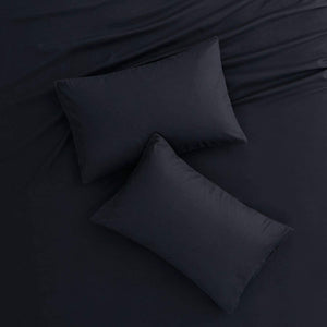 - Black Sheet Set, 1000TC Ultra Soft Microfiber, Fitted Sheet & Flat Sheet & 2 Pillowcases (4 Pcs, Queen Size)